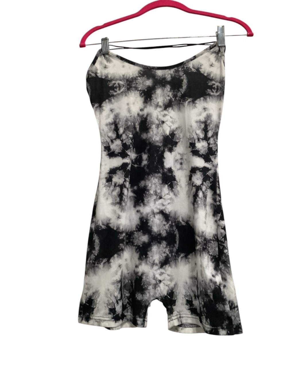 SHEIN Black and White Tie-Dye Sleeveless Romper